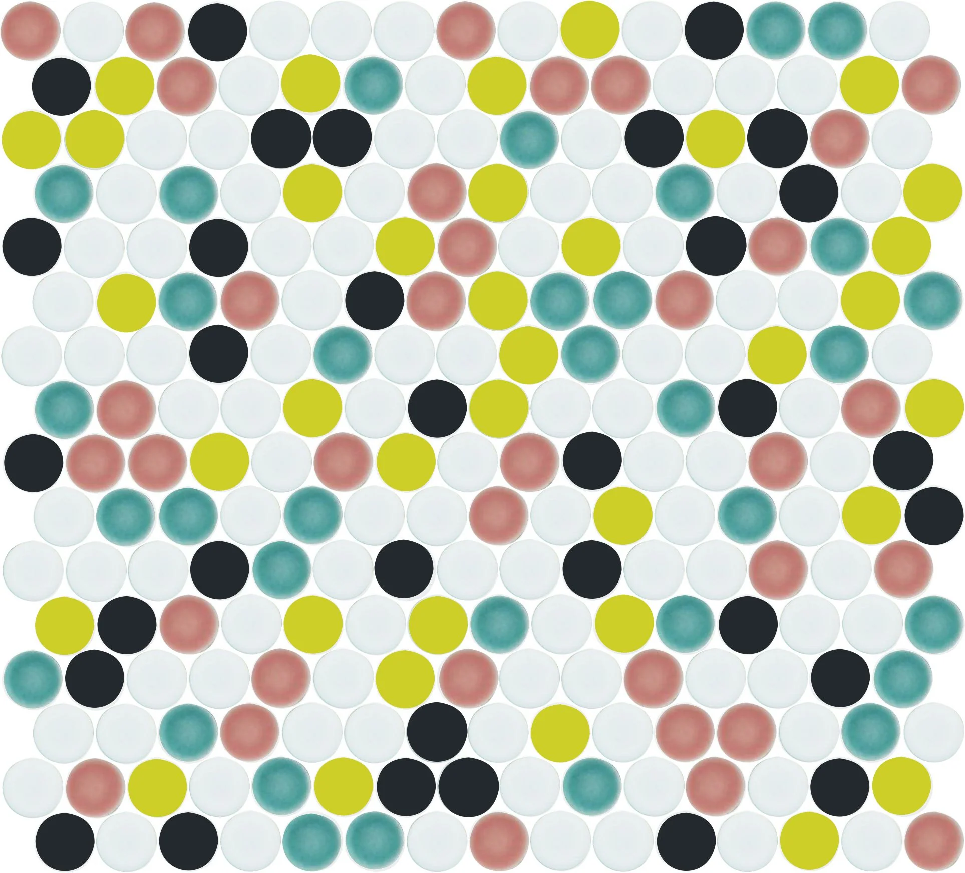 Lyric POP | Glazed Porcelain Penny Round Tile Blends - Image 10