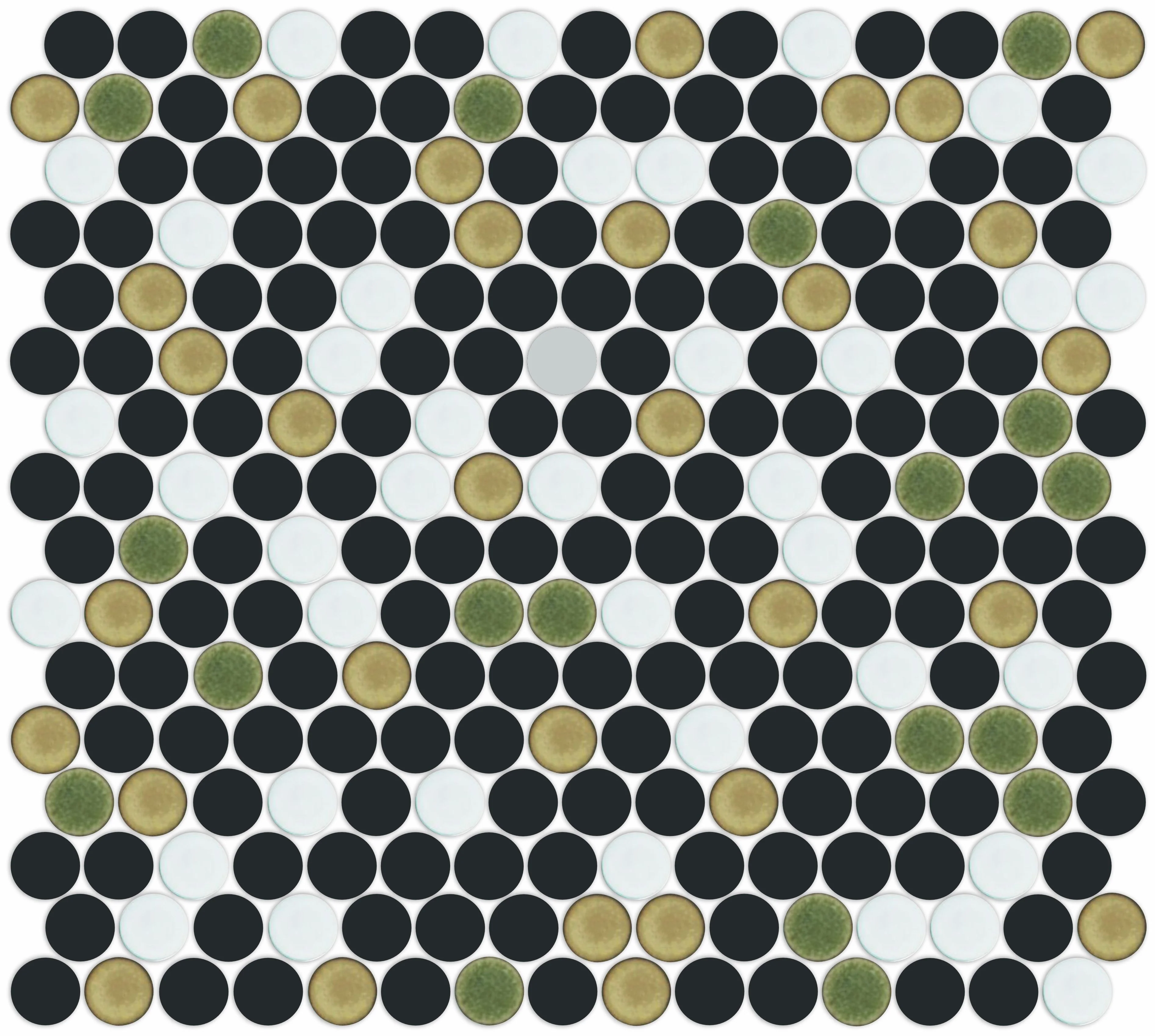 Lyric POP | Glazed Porcelain Penny Round Tile Blends - Image 22