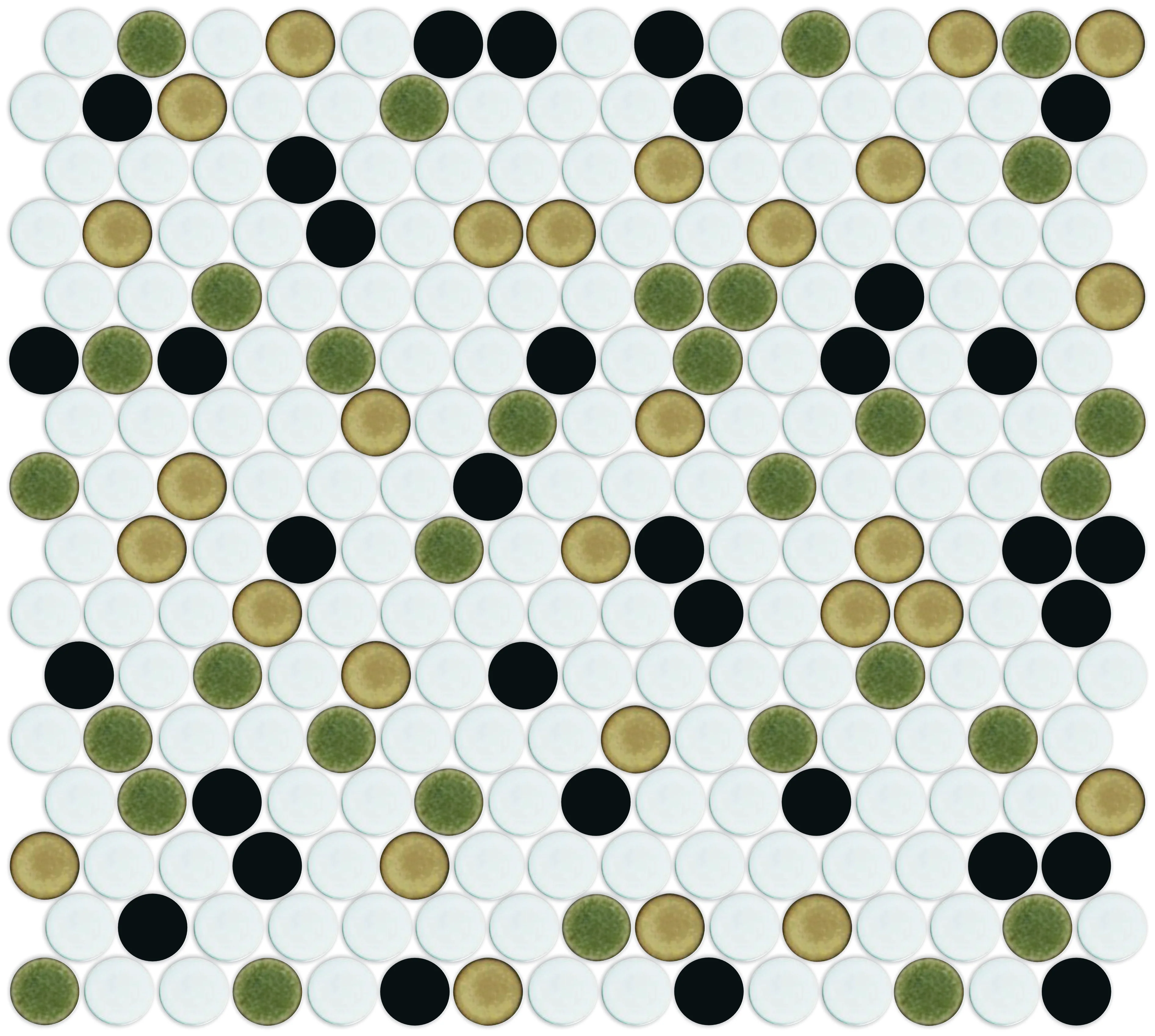 Lyric POP | Glazed Porcelain Penny Round Tile Blends - Image 24