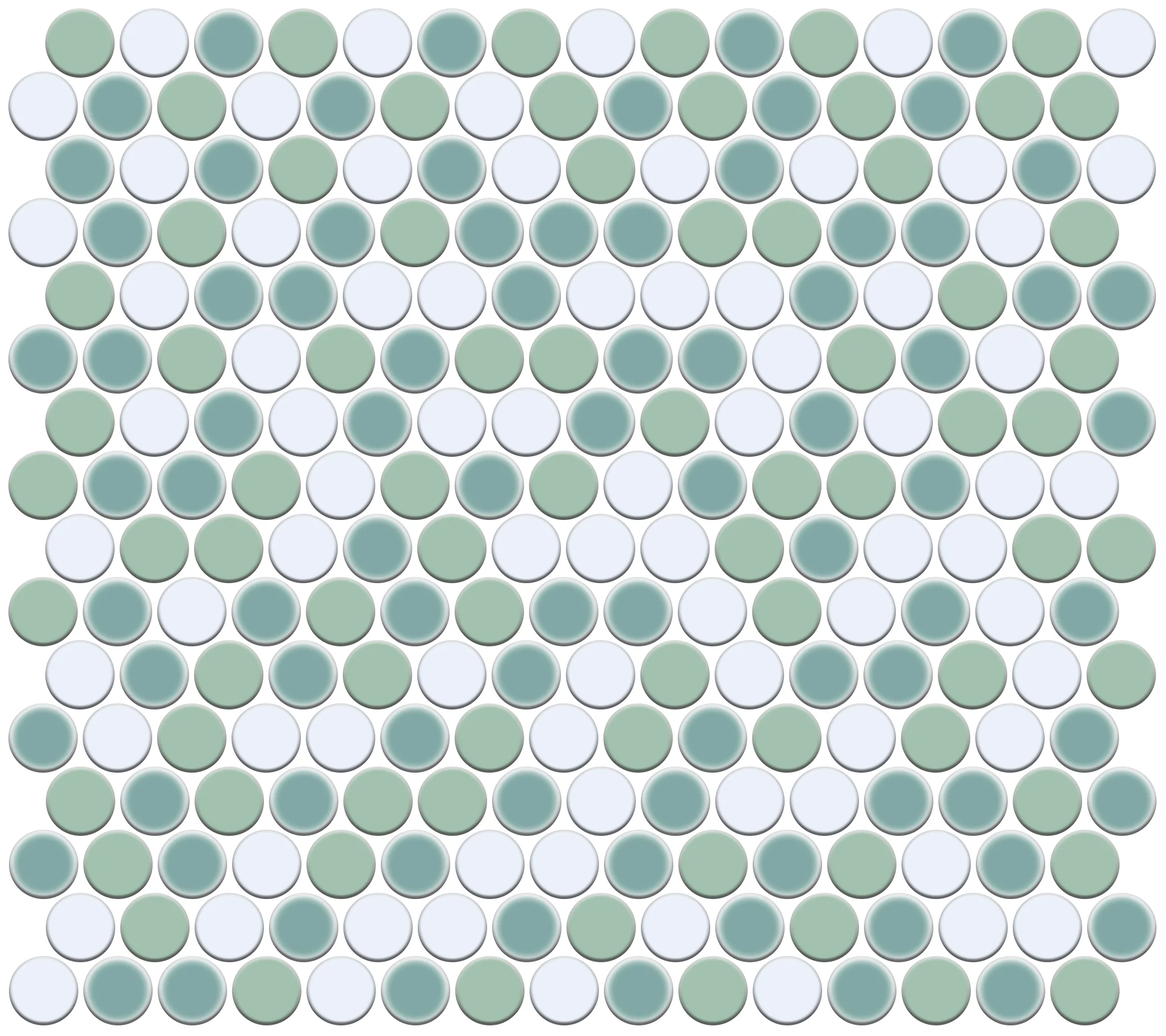 Lyric POP | Glazed Porcelain Penny Round Tile Blends - Image 25